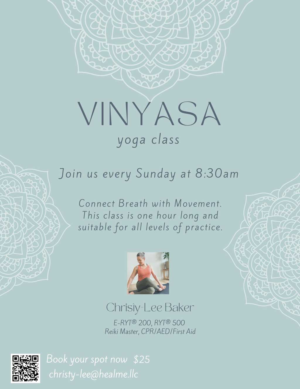 Sunday Morning Vinyasa Yoga with Christy-Lee